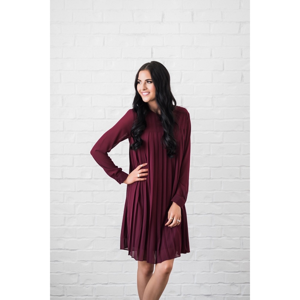 Rachel Parcell Burgundy Trapeze Dress